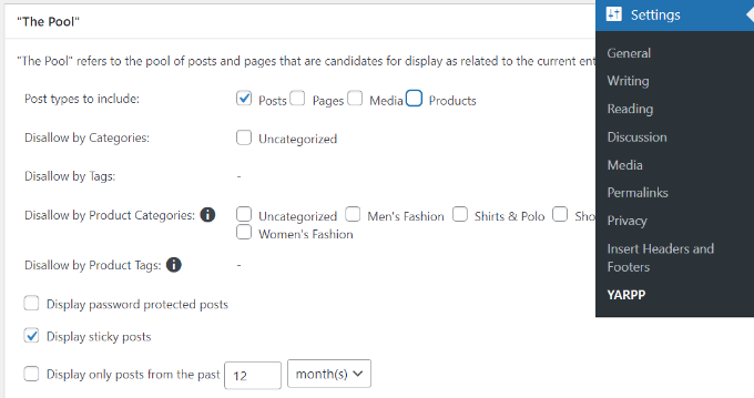 Change YARPP settings Change YARPP settings