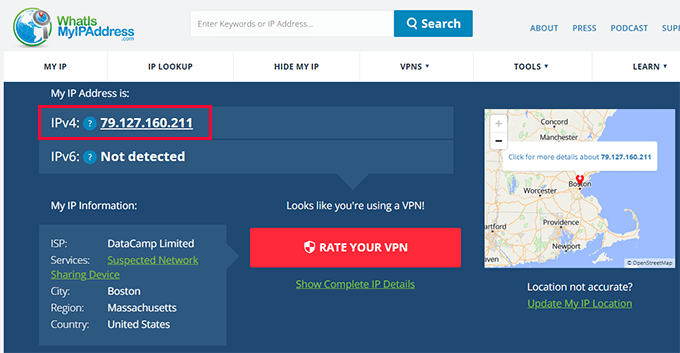 Trova il tuo indirizzo IP