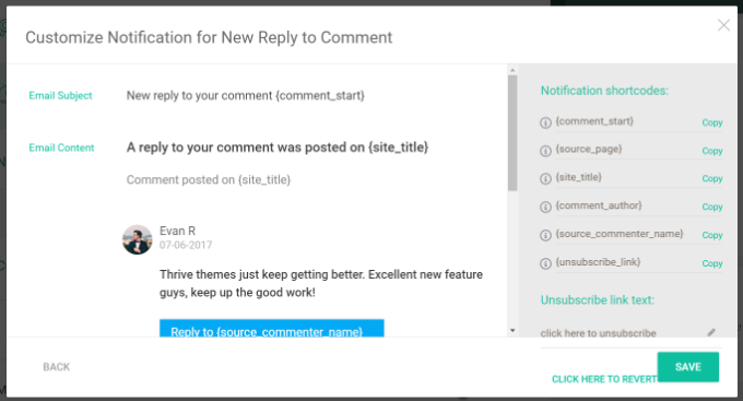 Edit comment notification options Edit comment notification options
