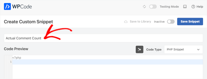 Denumirea fragmentului de cod pentru numărul real de comentarii