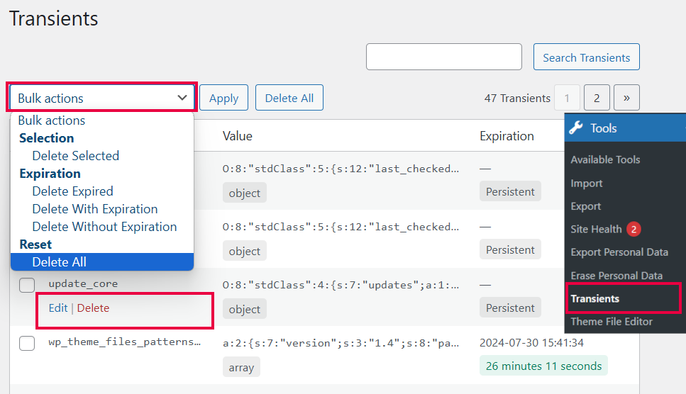 Managing transients Managing transients
