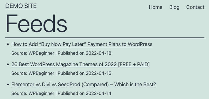 WP RSS Aggregator Feed Preview WP RSS Aggregator Feed Preview