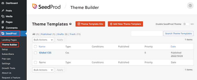 The SeedProd theme builder The SeedProd theme builder