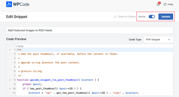 Toggle the Active Switch On Toggle the Active Switch On