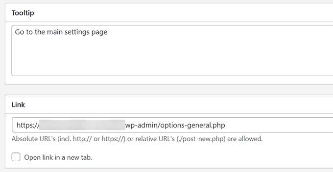 Opciones del widget de icono Opciones del widget de icono