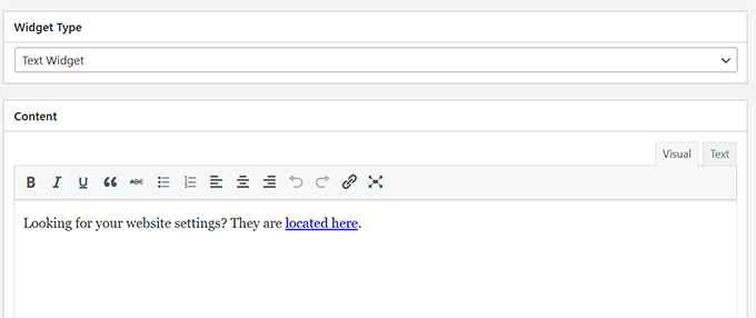 Widget de texto Widget de texto