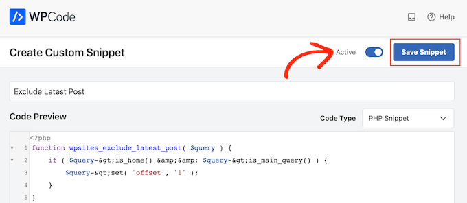 Excluindo a última postagem do loop de postagens do WordPress usando WPCode