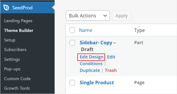 Editing a SeedProd theme template part Editing a SeedProd theme template part