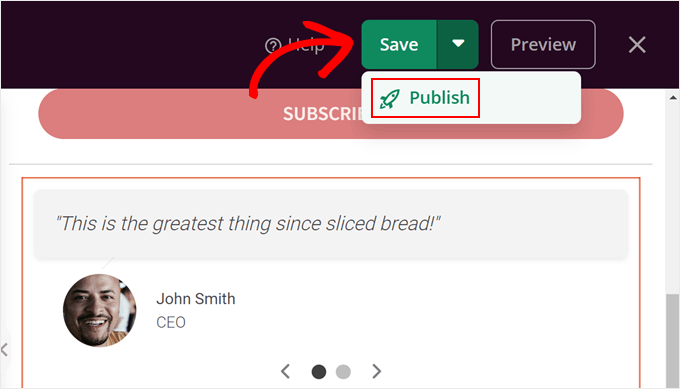Publishing a SeedProd theme template part Publishing a SeedProd theme template part