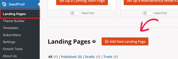 Add new landing page Add new landing page