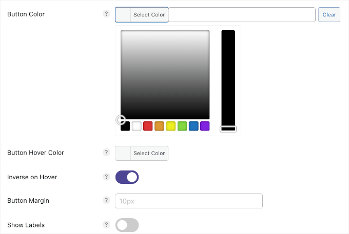 Customizing button color Customizing button color