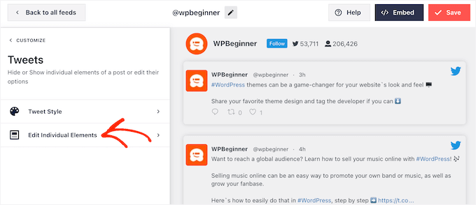 Customizing the retweet buttons in an embedded Twitter feed Customizing the retweet buttons in an embedded Twitter feed