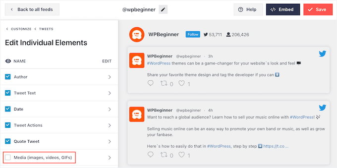 Removing content from individual tweets in WordPress Removing content from individual tweets in WordPress