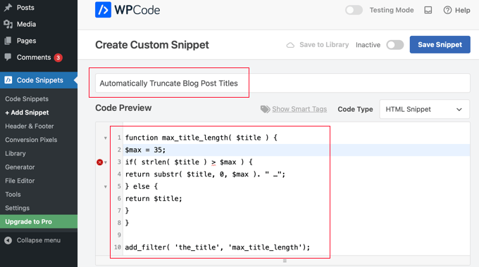 Truncating Headlines Using WPCode Truncating Headlines Using WPCode