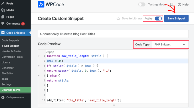 Truncating Headlines Using WPCode Truncating Headlines Using WPCode