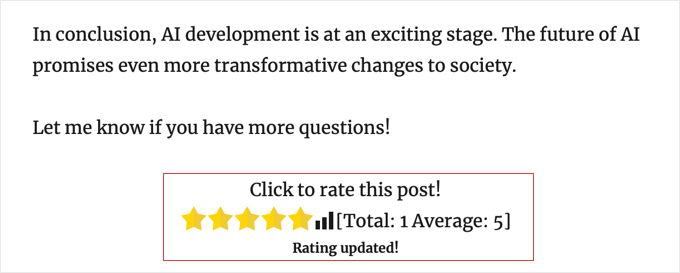 YASR Post Rating Preview