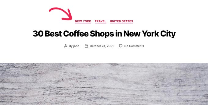 Eltern- und Unterkategorien angezeigt