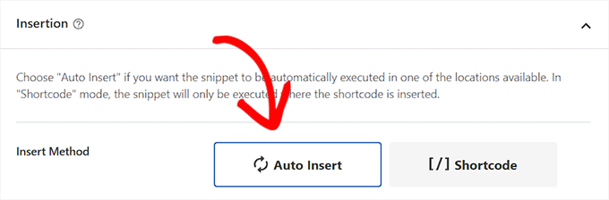 Choose an insertion method Choose an insertion method