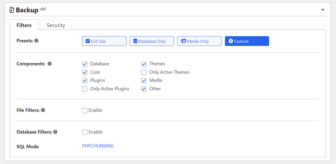 Customize your WordPress backup Customize your WordPress backup