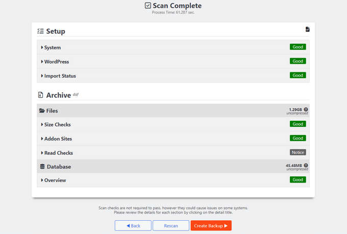 View scan of your backup View scan of your backup