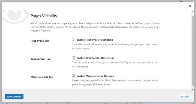 Edit page visibility options Edit page visibility options