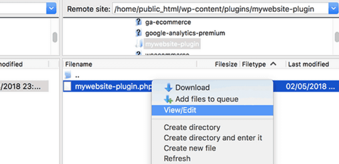 Edit site-specific WordPress plugin using FTP Edit site-specific WordPress plugin using FTP