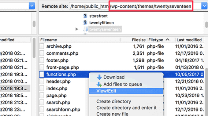 Edit theme files via FTP Edit theme files via FTP