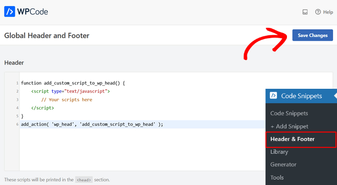 Add code to Insert Headers and Footers plugin Add code to header and footer with WPCode