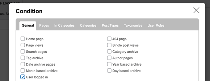 Escolher condições