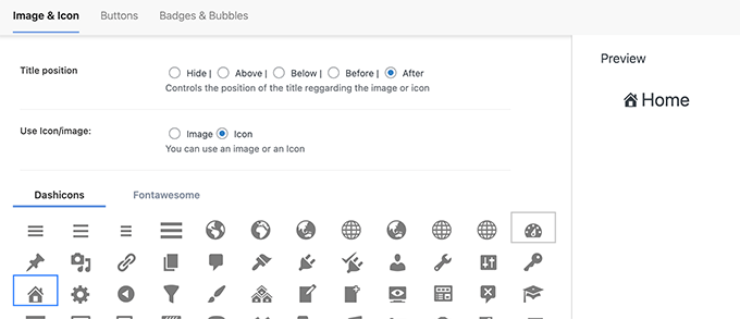 Escolher imagem ou ícone