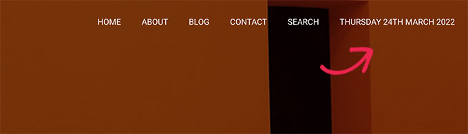 Data atual no menu do WordPress