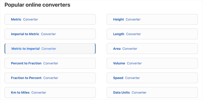 Choosing a converter from an online library
