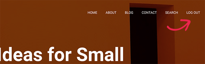 Prévia do link de login e logout