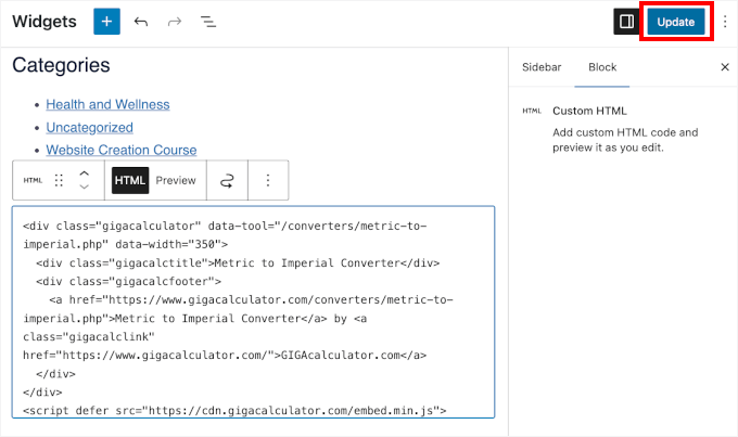 How to publish an HTML converter widget