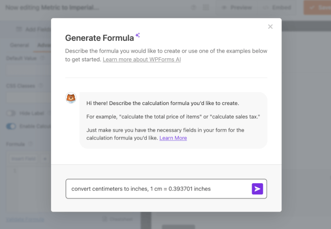 Adding a prompt in AI Calculations