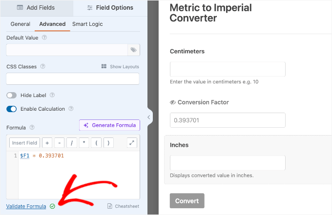 Validating AI Calculations' formula