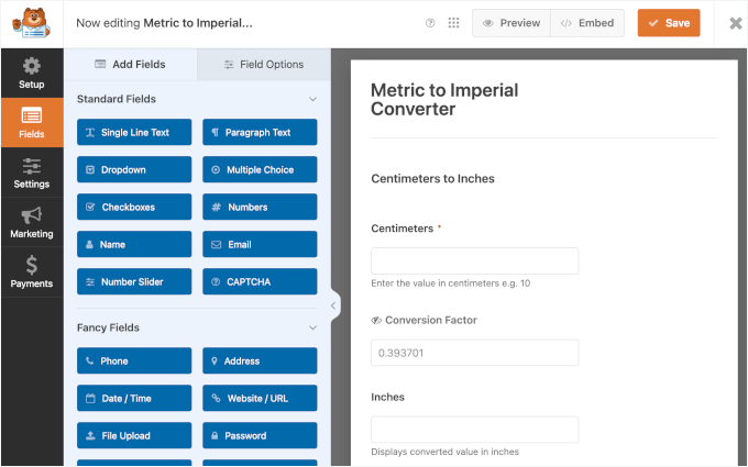 WPForms AI generated converter