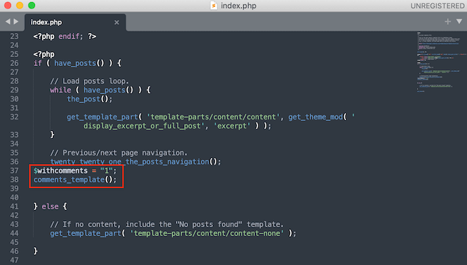 Exibindo comentários na página inicial de um tema WordPress