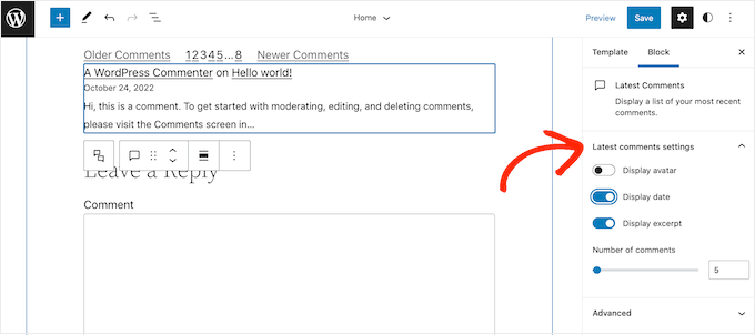 Configurando os últimos comentários na página inicial do seu WordPress
