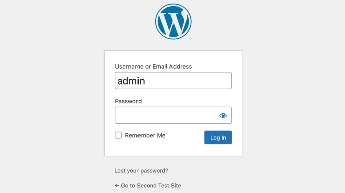 Vuelve a iniciar sesión en WordPress usando la cuenta de administrador