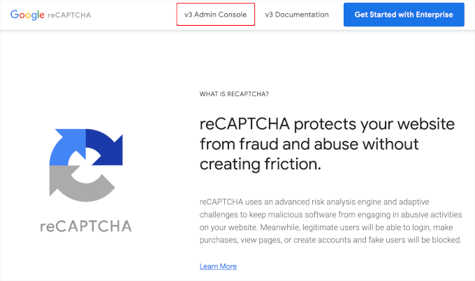 v3 admin console in Google reCaptcha v3 admin console in Google reCaptcha