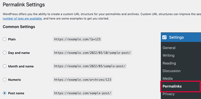 Aggiorna i permalink