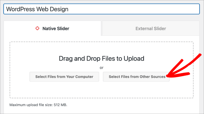他のソースからファイルを選択 他のソースからファイルを選択