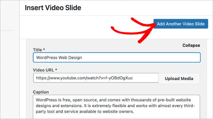 別のビデオスライドを追加 別のビデオスライドを追加