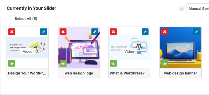 スライダーを並べ替える スライダーを並べ替える