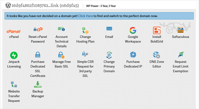 Inmotion Hosting control panel