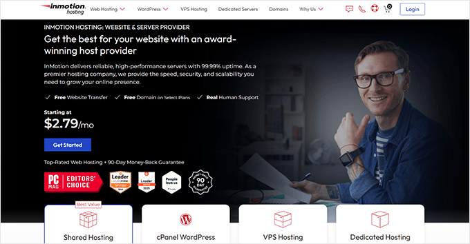 InMotion Hosting website