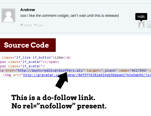 Livefyreはスパムのよう