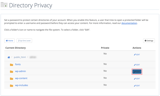 Click edit wp-admin folder Click edit wp-admin folder