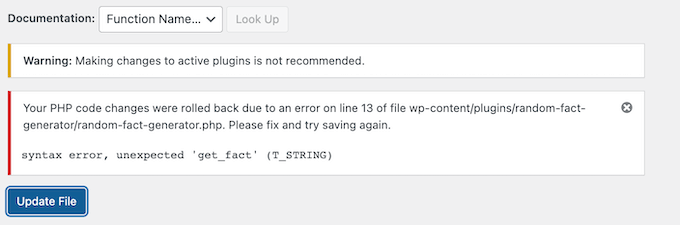 Ein Beispiel für einen Programmierfehler